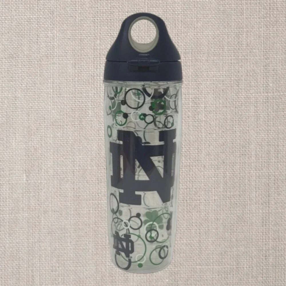 NWOT Tervis 24 oz Notre Dame Fighting Irish Insulated Water Bottle w/Hinged Top